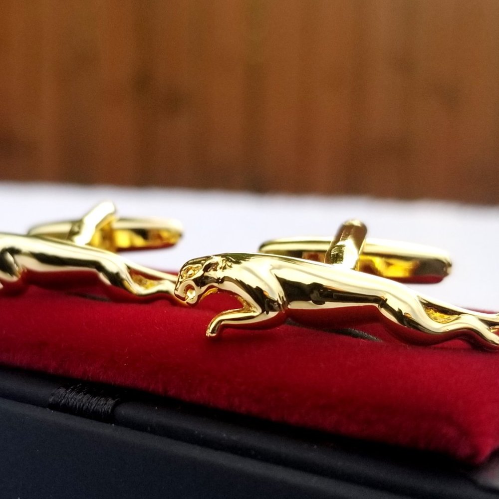 18k Gold Plated Jaguar Cufflinks For Men Car Jewelry Wedding Gift Luxury 2026 - Picture 3 of 13